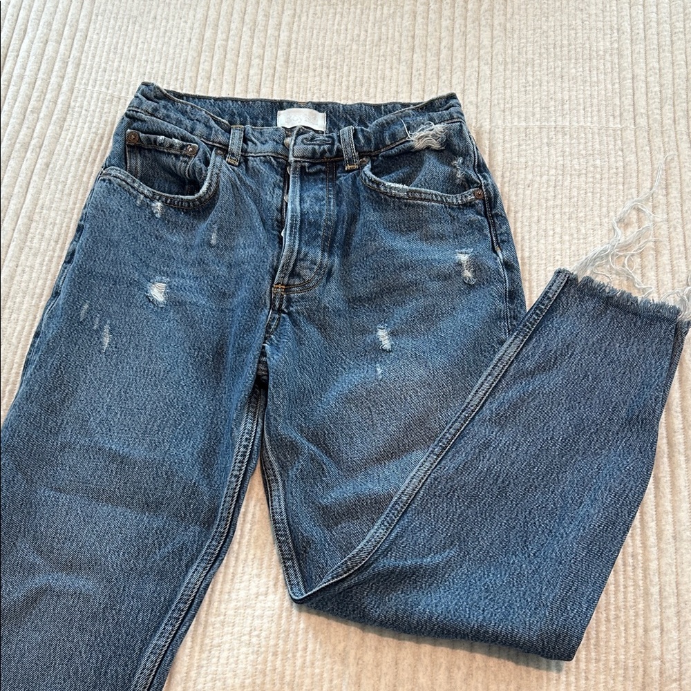 Boyish Blue Distressed Ankle Jeans
